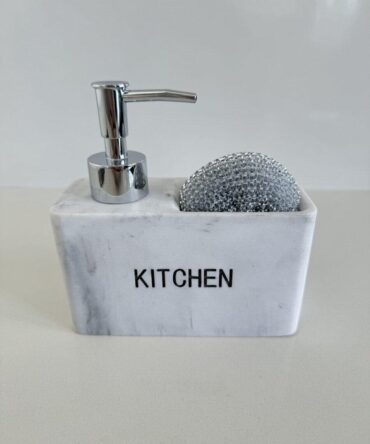 Dispenser con porta esponja Kitchen Blanco